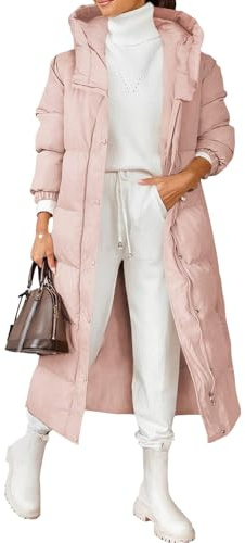 Doudoune longue matelassée pour femme, manteau d'hiver à capuche et manches longues