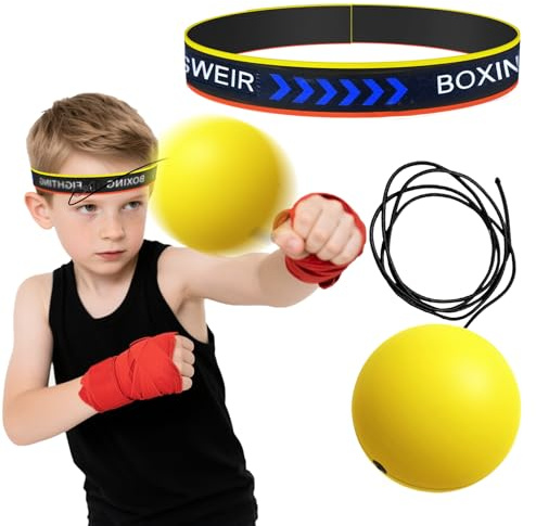 Global-Daily Boxtrainingsball mit verstellbarem Kopfband, Reaktionsball für Training, Geschwindigkeit, Boxtraining, Mixed Martial Arts, Fitness, Reaktionstraining