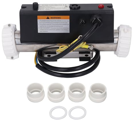 OEBUAFI Poolheizung, elektrische Whirlpoolheizung mit Temperaturkontrolle und Hochtemperaturschutzschalter für Badewanne, Pool (2 kW)