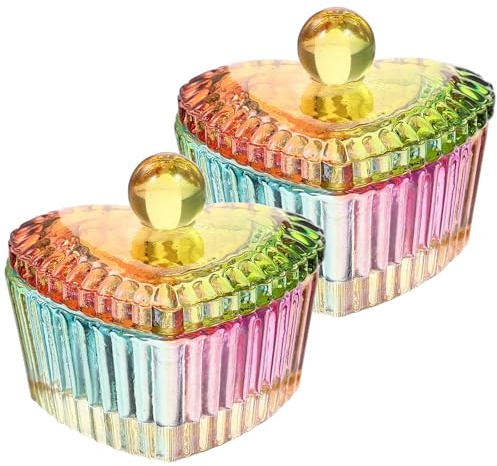 ABOOFAN 2 Vasos de Vidrio Profesional para Manicura con Tapa, Taza Mezcladora de Polvo y Líquido Acrílico para Uñas, Accesorio Adecuado para Salones y Técnicos de Uñas