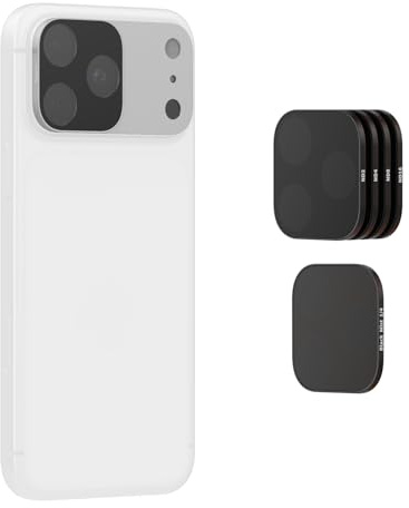 SMALLRIG Square ND & Black Mist Filter Kit für iPhone 17 Pro, Magnetische Objektivfilter mit Basishalterung, Black Mist Diffusion 1/4 Filter/ND2/ND4/ND8/ND16/ND32, 6er-Pack, Silber - 6074