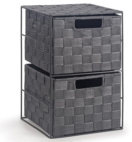 EHC 2 Drawer Storage Unit Cabinet for Bedroom/Bathroom - Grey