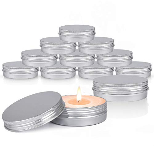 Aluminum Tin Cans, Sopito 24pcs 120ml/4oz Metal Round Tins Screw Lid Containers Empty Candle Jars for Candles Making and Storage