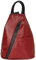 Belli City Backpack leichte italienische Leder Damentasche Rucksack Handtasche in bordeaux schwarz - 29x32x11 cm (B x H x T)