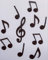 10 Musical Notes Hotfix Iron-On Patch 3 to 5 cm Black
