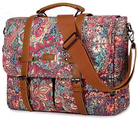 Frauen Umhängetasche Druck Laptop Computer Tasche 15,6 Zoll Aktentasche Satchel Schultertasche Bookbag YL-01 (HS)