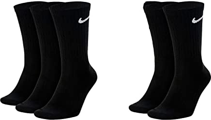 NIKE 5 Paar Everyday Lightweight Crew SX7676 Tennis Socke weiß schwarz grau, Farbe:Schwarz, Größe:38-42