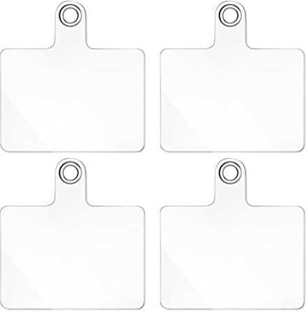 XPEX Colgar Movil Cuello 4 Piezas Parche de Cordón para Teléfono,Transparente Parches de Repuesto con Anillo de Multifuncional,Parche Para Correa de Cordón para Teléfono Celular, Colgador Movil Cuello
