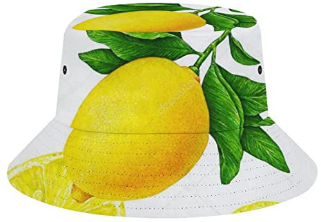 Eimer Hüte Zitrone Frucht Fischerhut Sonnenkappe Für Männer Frauen