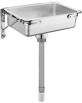 comercial Fregadero Fregadero independiente acero inoxidable solo tazón, Lavabo de pared cocina restaurante lavabo pequeño rectangular, para Lavadero, Garaje, Granja (35x25cm/13.8x9.9in)