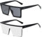 Long Keeper Übergroße Sonnenbrille Quadratisch für Herren Damen Vintage Sonnenbrille Eckig Verspiegelt Groß UV400-Schutz Mode Quadratisch Brille, 60MM