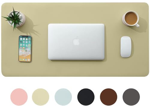 Sous-Main,80X40cm Tapis de Bureau Tapis de Souris Sous Main Bureau en Cuir PU,Protecteurs De Bureau Étanche Pour le bureau et la maison (vert menthe)