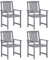 ShGaxin Gartenstühle 4 STK Hochlehner, Campingstühle, Lehnstühle, Wetterfest Stuhl, Garden Chair, Massivholz Akazie Grau