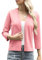 Aottori Boléro Femme Chic et Élégant Tricot Gilet Court Cardigan Manches 3/4 Veste Top pour Robe Mariage Bretelle Soirée Fête Décontracté Rose L