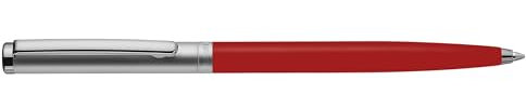 Otto Hutt Design 01 Kugelschreiber Matt Rot, mit Schaft matt lackiert, Beschlagteile Messing satiniert, zusätzlich Ruthenium beschichtet, 001-11745