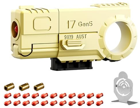 HNSYPX Fidget Soft Bullet Guns Toy +20 Weiche Kugel,Kreativ Anti Stress Spielzeug EDC Mini Zum Mitnehmen,Antistress Spielzeug Material Legierung Multifunktionell Modisch (Gold)