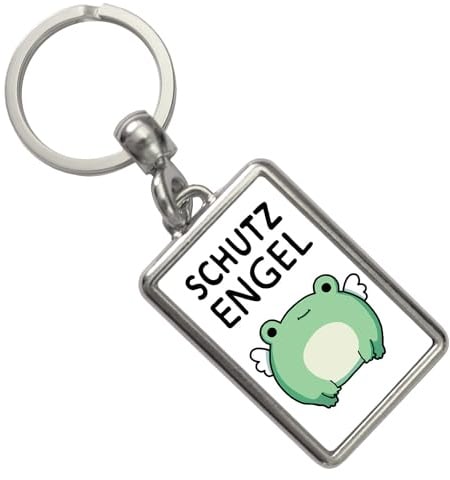 speecheese Frosch Schlüsselanhänger mit Spruch Schutzengel Glücksbringer für mehr Kraft und Glück Kawaii Frog Engel Tier