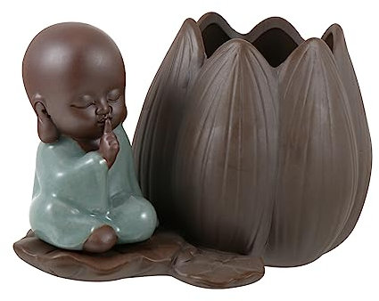 KITANDOVE 1 Pc Vaso Da Fiori Idroponico in Argilla Viola Fiore Fioriera Da Tavolo Vaso Di Fiori Zen Vaso Per Piante Di Buddha Vaso Per Piante Da Piantatore Di Monaci Bonsai Ceramica