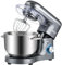 Kitchen in the box Batidora Amasadora, 6,2 L Amasadora de Pan de 1400 W, Robot de Cocina Con Batidor, Gancho Amasador, Batidora Mezcladora (Gris)