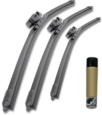 3x Scheibenwischer AEROECO/TWIN passt für GOLF SPORTSVAN Bj. ab 2014 + Schaum Reiniger