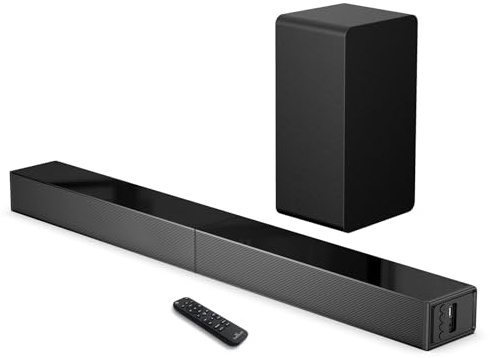 LARKSOUND Soundbar 2.1 CH con subwoofer, Soundbar 31 per Smart TV con HDMI, ottico, AUX, Bluetooth, USB - Surround Sound System