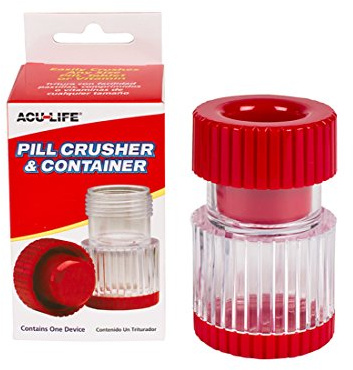 Acu-Life Pill Crusher and Grinder with Storage Compartment, Red