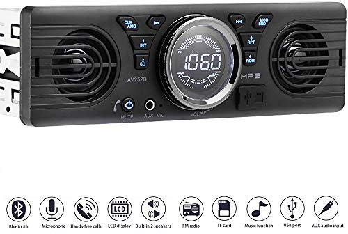 Universale 1 Din 12V in-Dash Autoradio Lettore Audio Built-in 2 Altoparlanti Stereo FM Supporto Bluetooth con Porta USB/TF Card