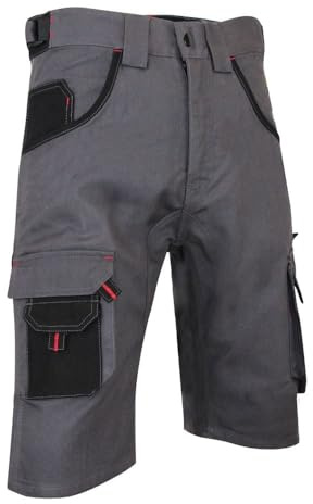 LMA Workwear 6027 Calcaire Pantalon de Travail Court Taille 48 Gris/Noir