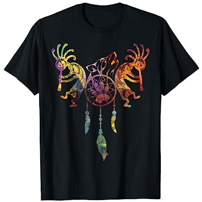 Kokopelli Duo - Dreamcatcher Wolf farbigen T-Shirt T-Shirt