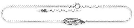 Thomas Sabo Damen Fußkettchen Feder 925 Sterling Silber AK0013-637-21-L27v