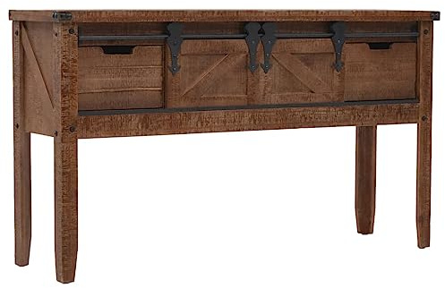 vidaXL Konsolentisch Tannenholz Massiv 131x35,5x75 cm Braun