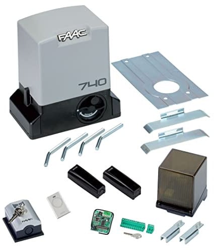 Faac Delta 2 Kit Automazione Per Cancelli Scorrevoli ad uso Residenziale con peso Max 500KG con lampeggiatore 230V motore encoder incluso e coppia di fotocellule XP 1056303445