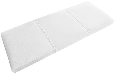 Quattro Meble Weiß Echtleder Bankauflage Sitzkissen Lederkissen Sitzpolster Bank Auflage doppelt genähtes Echt Leder Kissen Sitzauflage (50 x 80 cm)
