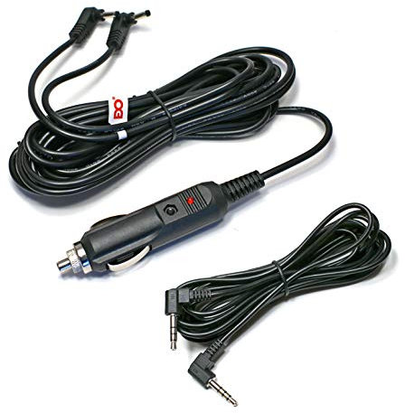 EDO Tech 11 Ft Car Charger Adapter Power Cord & 10 Ft Audio Video Av Cable for Philips Dual Screen Portable DVD player Pet941d/37 Pd9012m/37 Pd9016/37 Pd9000/37 Pb9011/37 Pd7012/37 Ly-02 Ay4133 Ay4197