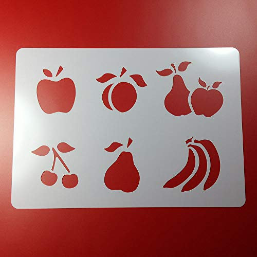 Schablone Obst Apfel Birnen Kirschen Bananen - BC16
