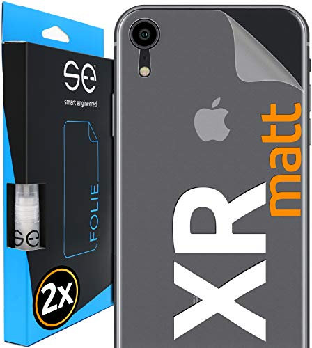2x se® 3D SCHUTZFOLIE Rückseite Entspiegelt für Apple Iphone XR ,Anti-Staub, Backcover, einfache blasenfreie Installation, Ultra-Klar,Schutz vor Schmutz, Stoß-Kratzfest, aus Deutschland