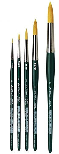 Da Vinci 1570 Serie - Aquarell-Pinsel-5er Set NOVA-Synthetik no., 0,2,6, 12. 16 Made in Germany