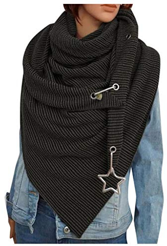 BAULMD Halstuch Musselintuch fur Männer Frauen, Damenhalstuch Dreieckstuch Schal perfekt wendbar mit Verschluss, personalisiert Handmade Schal für Frauen (Grün)
