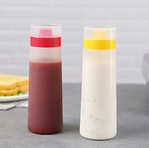 Kakamono 2er-Pack poröse Quetschflaschen, auslaufsicher, nachfüllbar, Gewürzbehälter für Küche, Salatdressings, Top-Spender für Ketchup Senf Mayo heiße Saucen Olivenöl (284 ml)