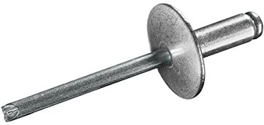 GOEBEL® - 250 x Blindnieten Aluminium/Stahl (Ø x L) 5,0 x 16,0 mm mit Großkopf - Großkopf Niete - Popniete - STANDARD