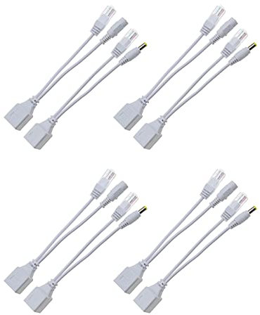 eMagTech 4 Paires POE Câble Injecteur et Câble Répartiteur Adaptateur de Prise RJ45 Ethernet d'alimentation 12V pour Caméra de Sécurité IP/Routeur/Commutateur