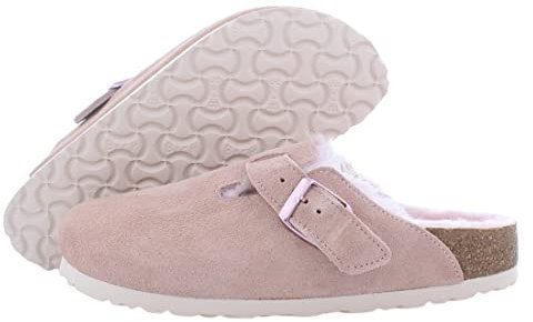 Birkenstock Boston VL/Shearling Schmale Unisex-Schuhe, Light Rose, 10-10.5 Narrow
