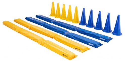 Dönges Pferdegasse für Bodenarbeit mit Tasche + je 5 gelbe und blaue Leitkegel 48 cm (Arbeitsgassen Bodenarbeit Gassen Gymnastizierung Muskelaufbau Pferdegassen Positionsarbeit Richtläufer)