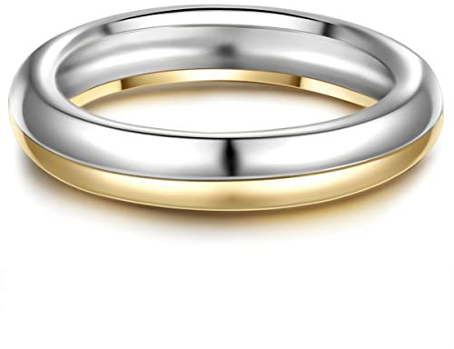 GLANZSTÜCKE MÜNCHEN Damen Ring 925/- Sterling Silber rhodiniert/gelbvergoldet 18 Karat Silberring