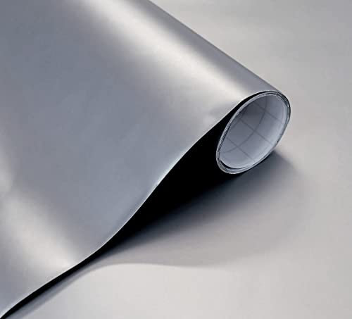 Papier Adhesif pour Meuble Argent Metallique Mat Film Adhesif pour Mur Cuisine Fenêtre Toilette Cristal Vinyle Decoratif Impermeable Stickers Meubles 40x300 cm