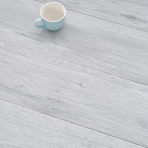 5.02m² Floor Planks Tiles Self Adhesive Wood Effect Vinyl Flooring Kitchen Bedroom (36PCS-Grey/White)