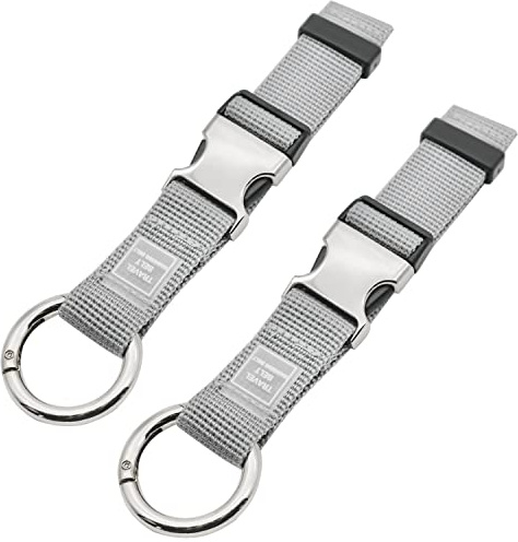 Add-A-Bag Luggage Strap Jacket Gripper, Luggage Straps Baggage Suitcase Belts Travel Accessories - Make Your Hands Free, Easy to Carry Your Extra Bags, (2X Grey)