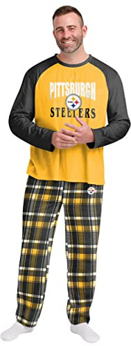 NFL Pittsburgh Steelers Herren Pyjama Shirt und Hose Lounge Set Größe M 34-36