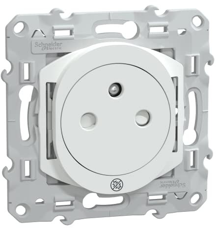 Schneider Electric - Ovalis - prise 2P+T 16A affleurante - bornes automatiques - Antibactérien - S300052