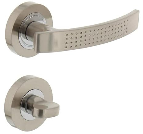 Türklinke William Rosette mit Riegel Nickel matt